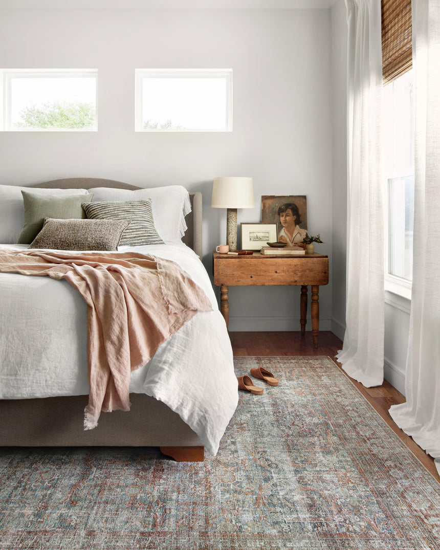 Jules Rug 05 | Lagoon / Brick