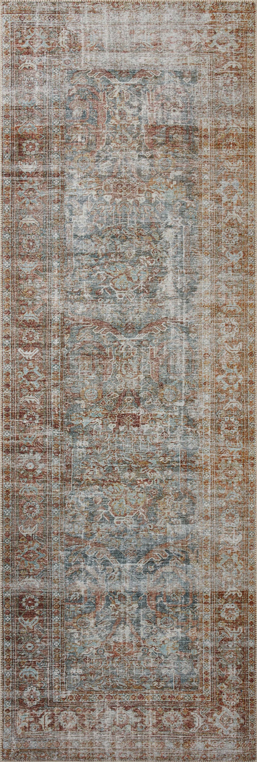 Jules Rug 05 | Lagoon / Brick