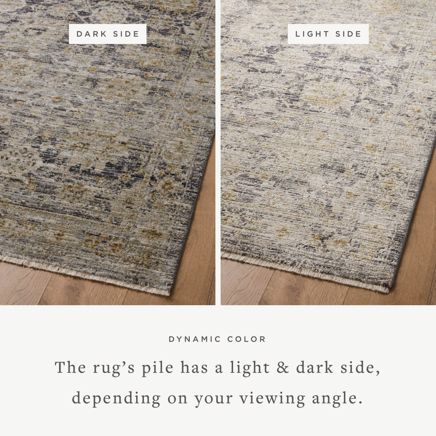 Katherine Rug 02 | Charcoal / Gold