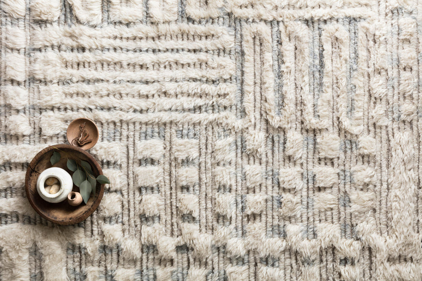 Khalid Rug 01 | Ivory / Sky