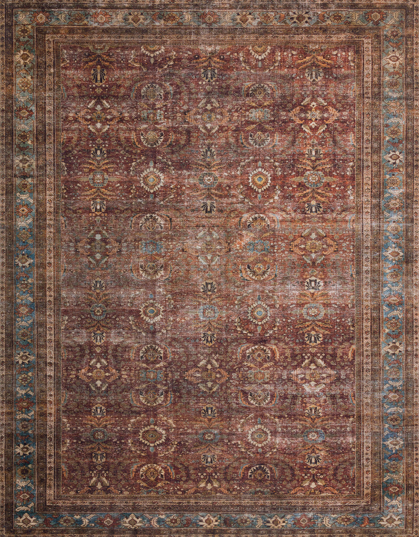 Layla Rug 01 | Brick / Blue