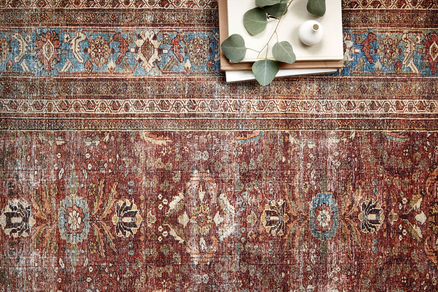 Layla Rug 01 | Brick / Blue