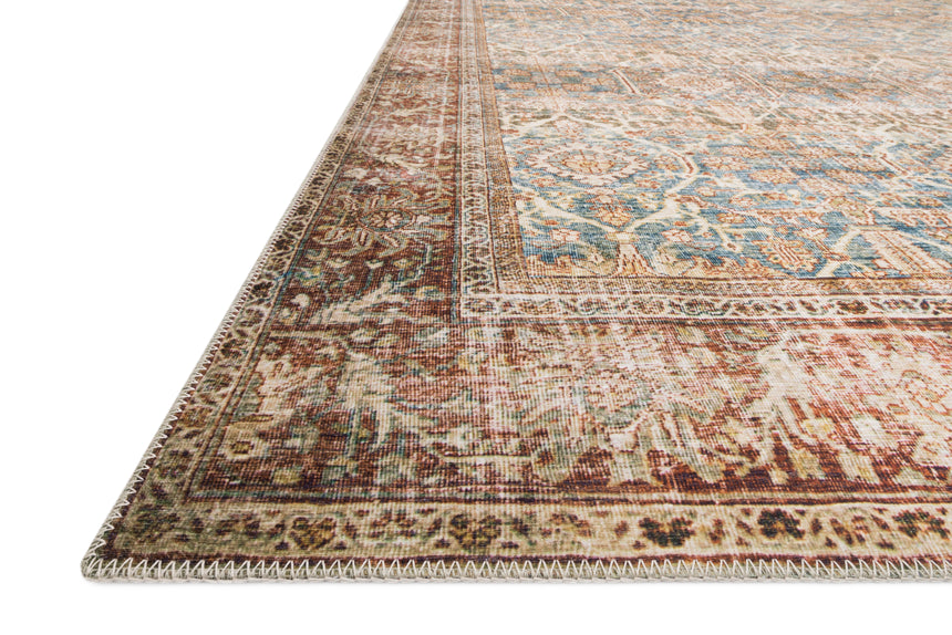 Layla Rug 04 | Ocean / Rust