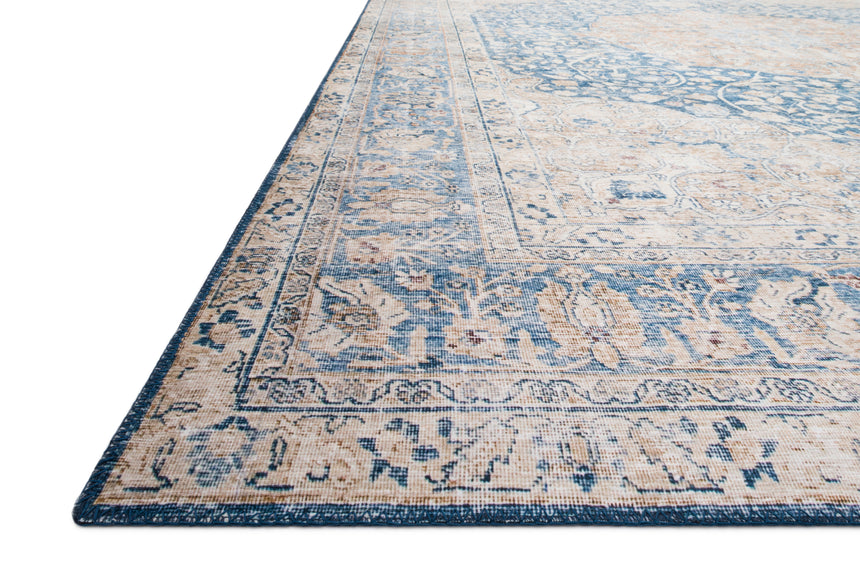 Layla Rug 07 | Blue / Tangerine