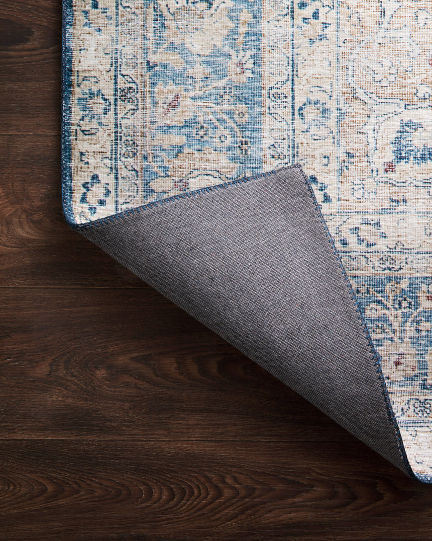 Layla Rug 07 | Blue / Tangerine