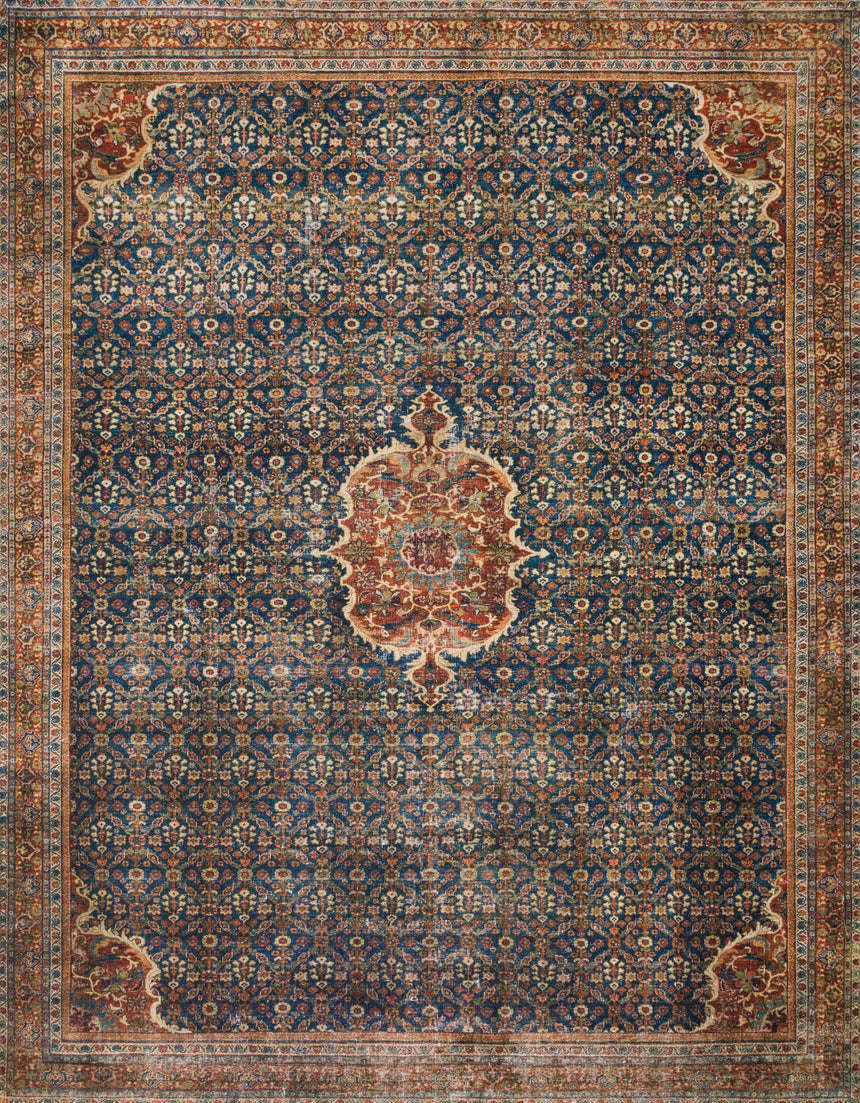 Layla Rug 09 | Cobalt Blue / Spice
