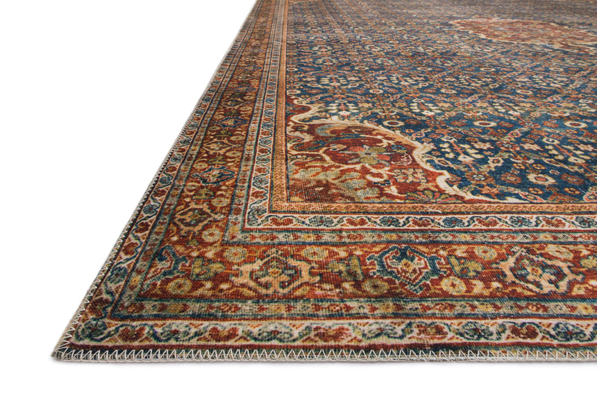 Layla Rug 09 | Cobalt Blue / Spice