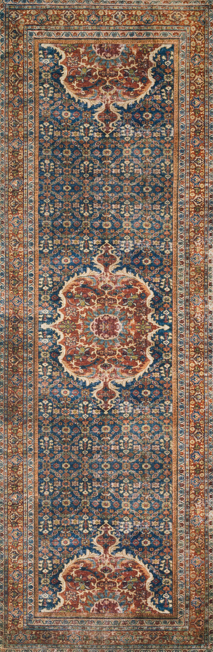 Layla Rug 09 | Cobalt Blue / Spice