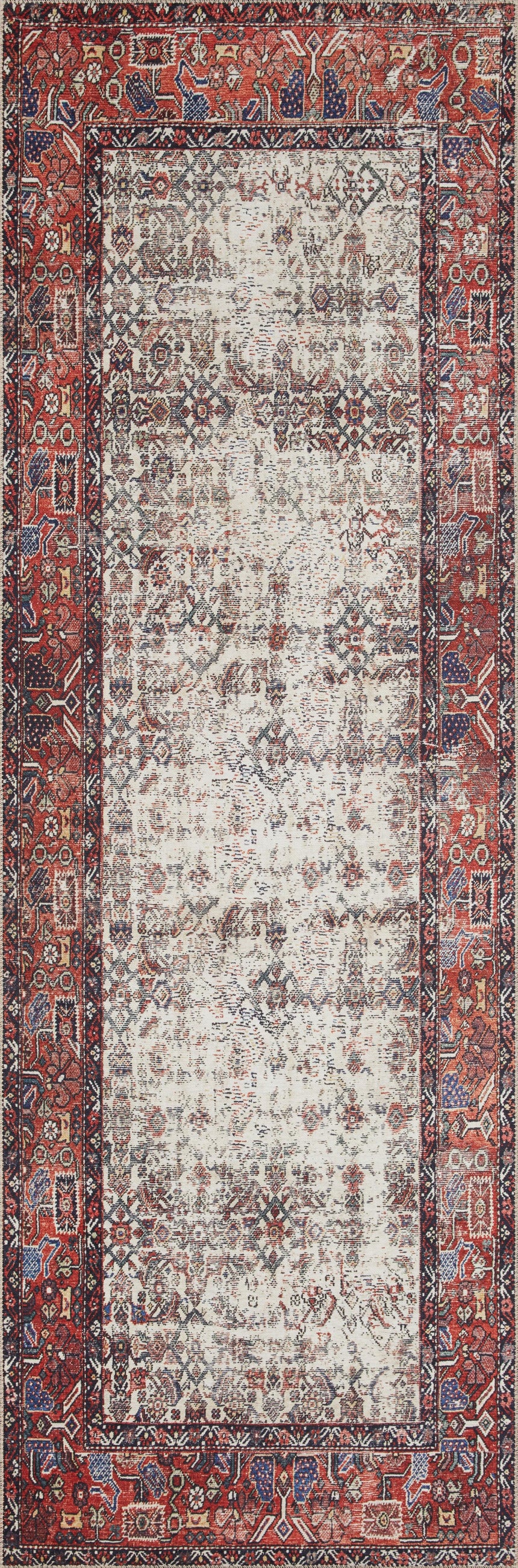 Layla Rug 12 | Ivory / Brick