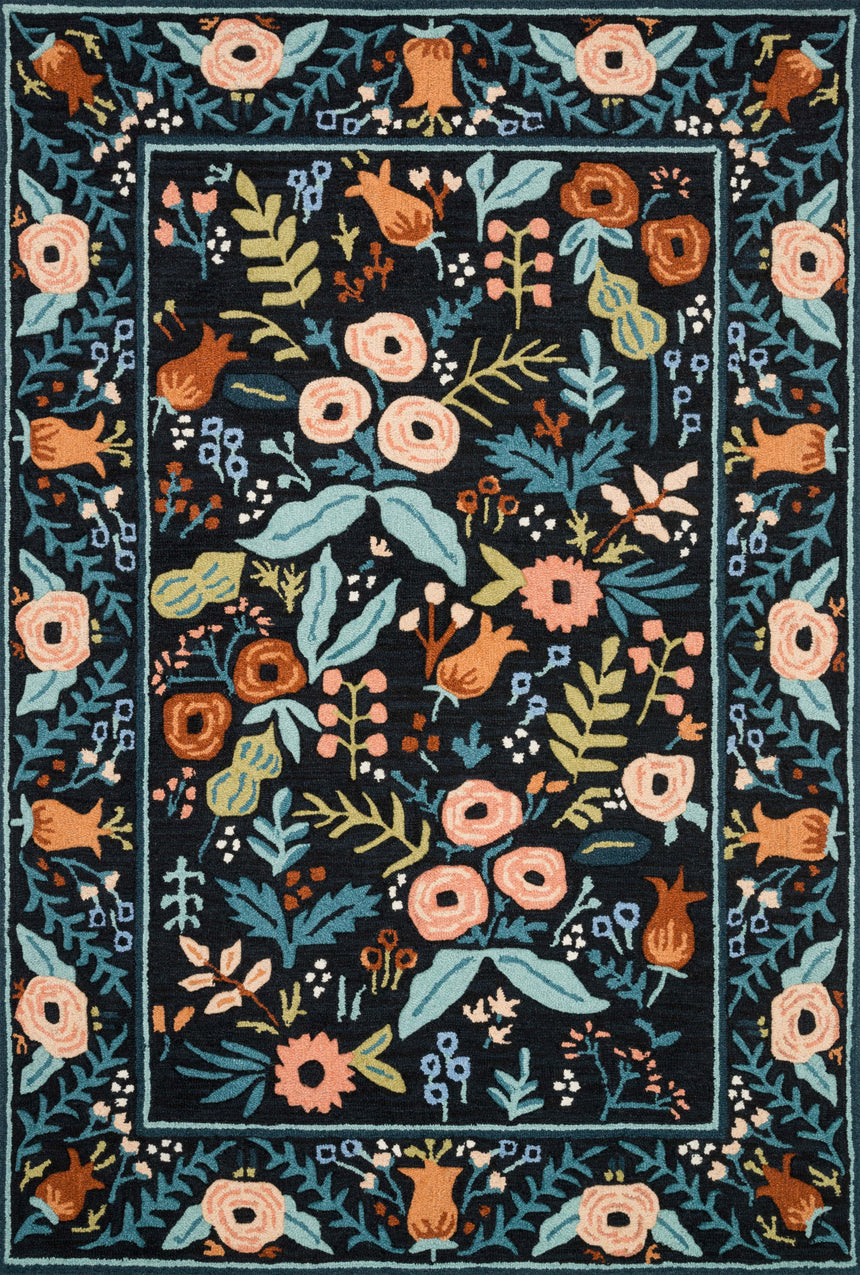 Les Fleurs Rug 01 | Black