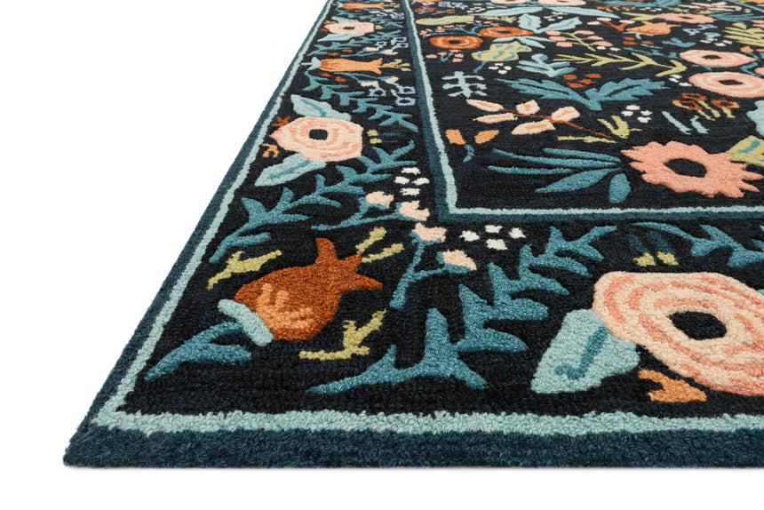 Les Fleurs Rug 01 | Black