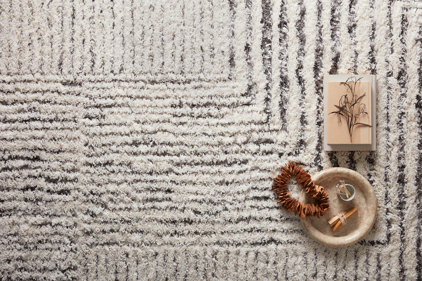 Levitt Shag Rug 02 | Ivory / Grey