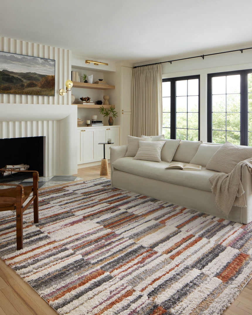 Levitt Shag Rug 03 | Ivory / Sunset