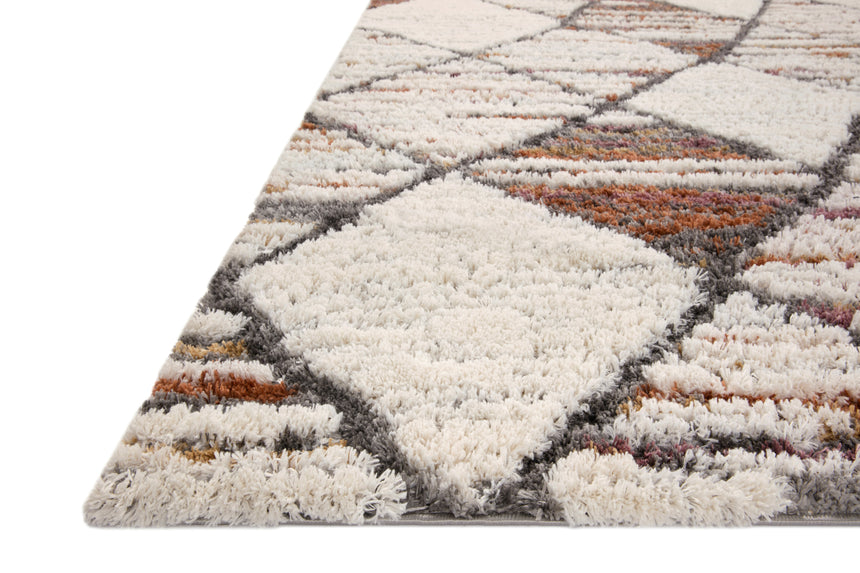 Levitt Shag Rug 05 | Ivory / Fiesta