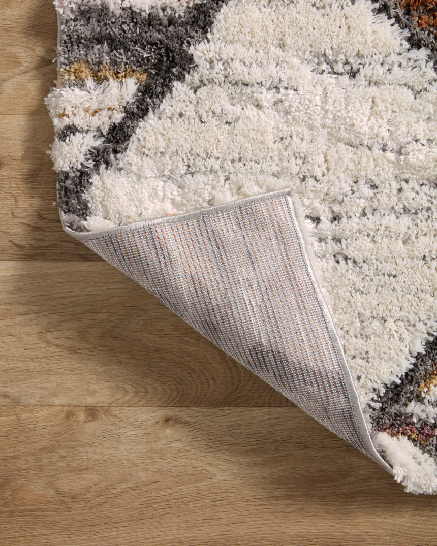 Levitt Shag Rug 05 | Ivory / Fiesta