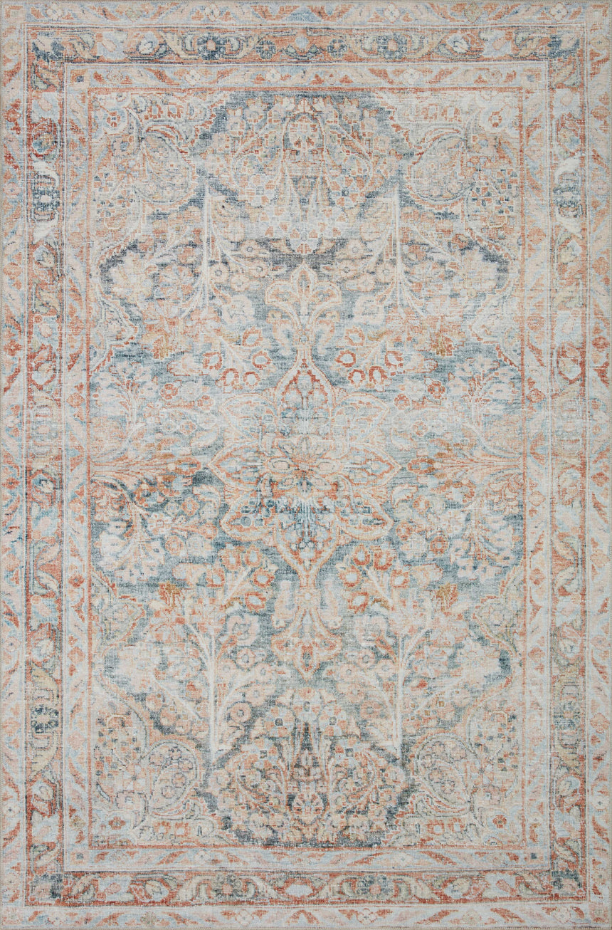Lenna Rug 02 | Ocean / Apricot