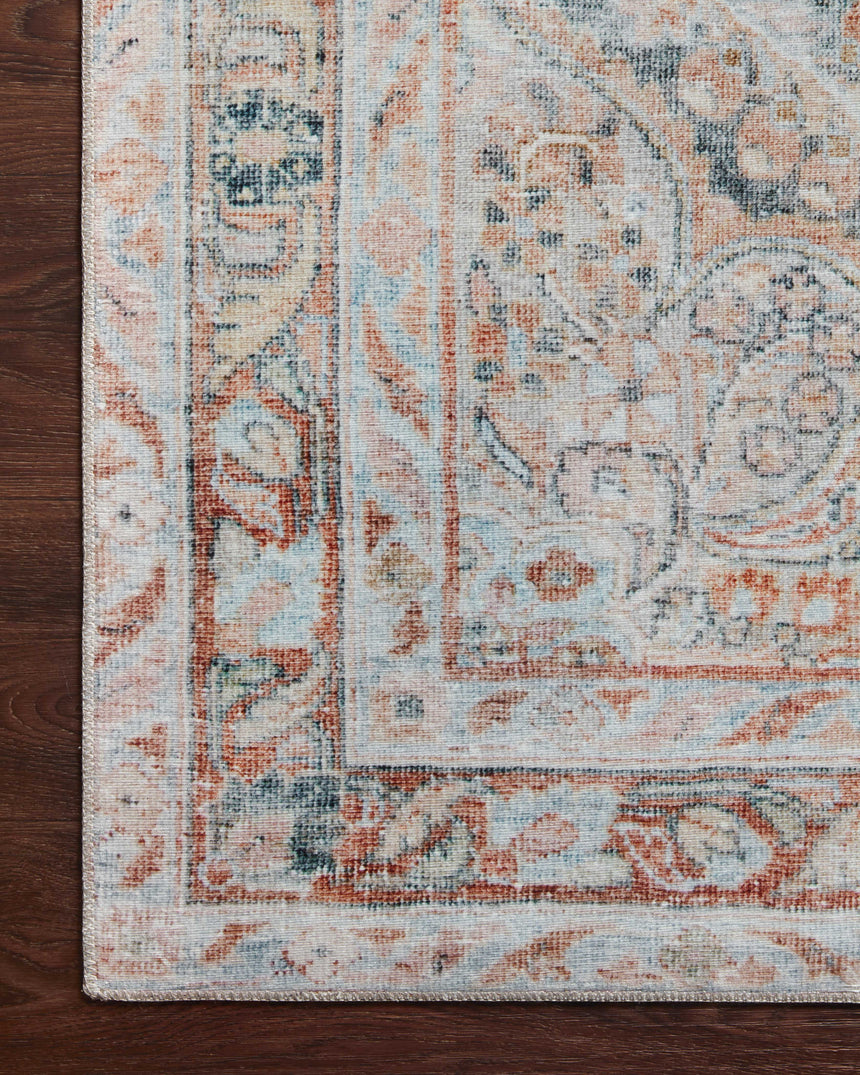 Lenna Rug 02 | Ocean / Apricot