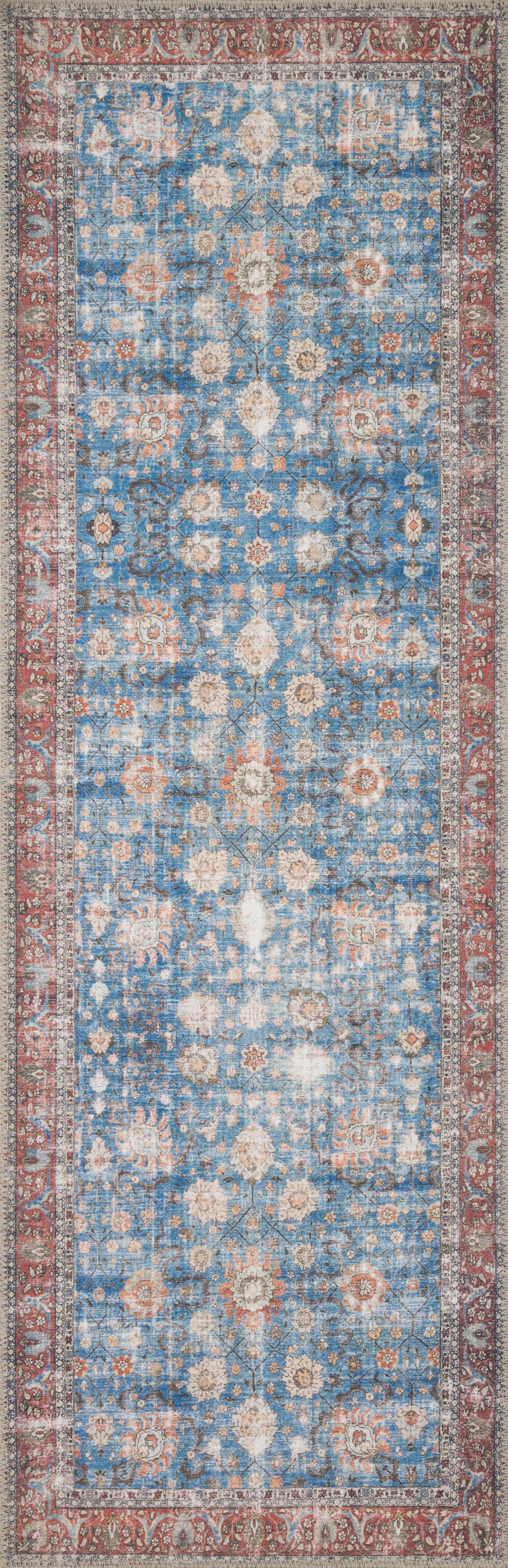 Loren Rug 01 | Blue / Brick