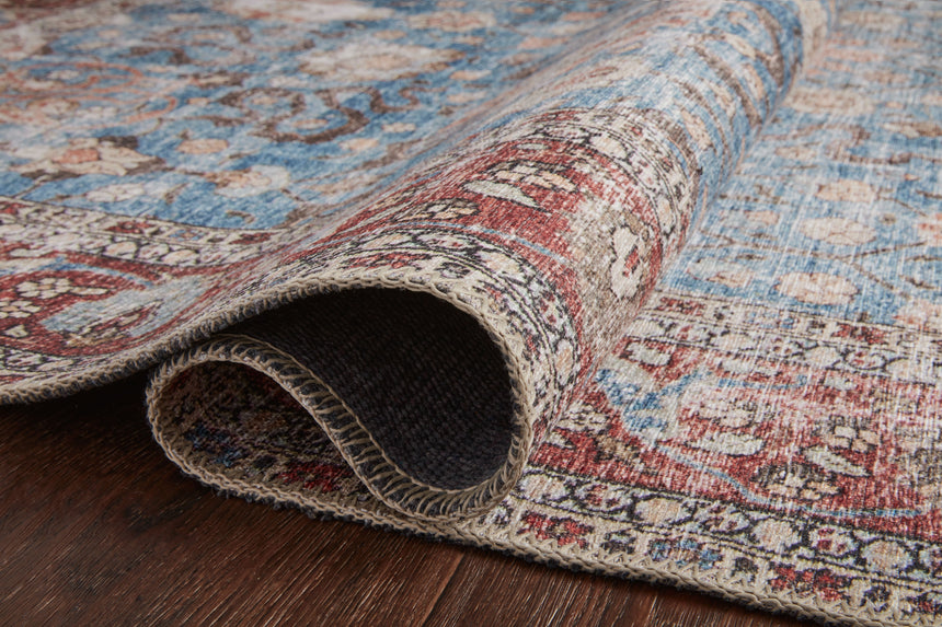 Loren Rug 01 | Blue / Brick