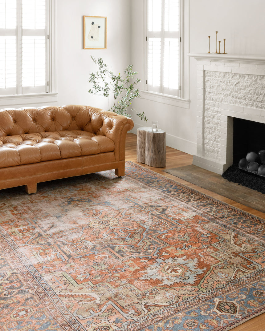 Loren Rug 15 | Terracotta / Sky