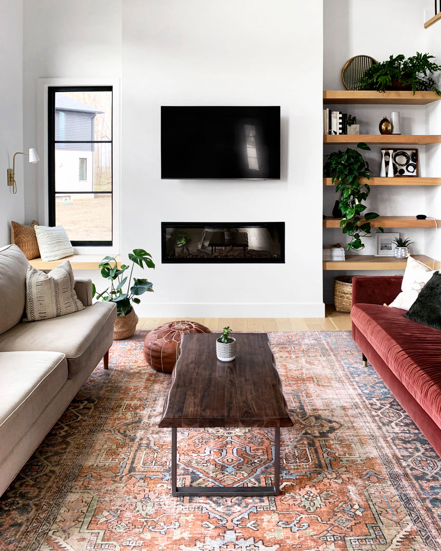 Loren Rug 15 | Terracotta / Sky