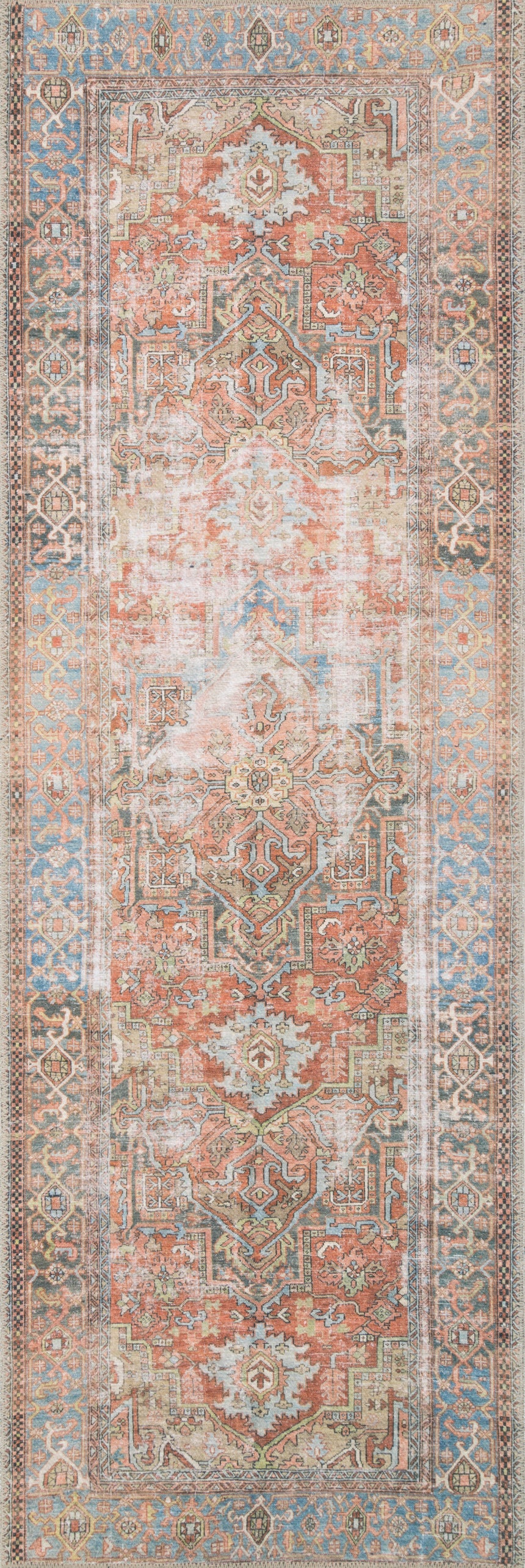 Loren Rug 15 | Terracotta / Sky