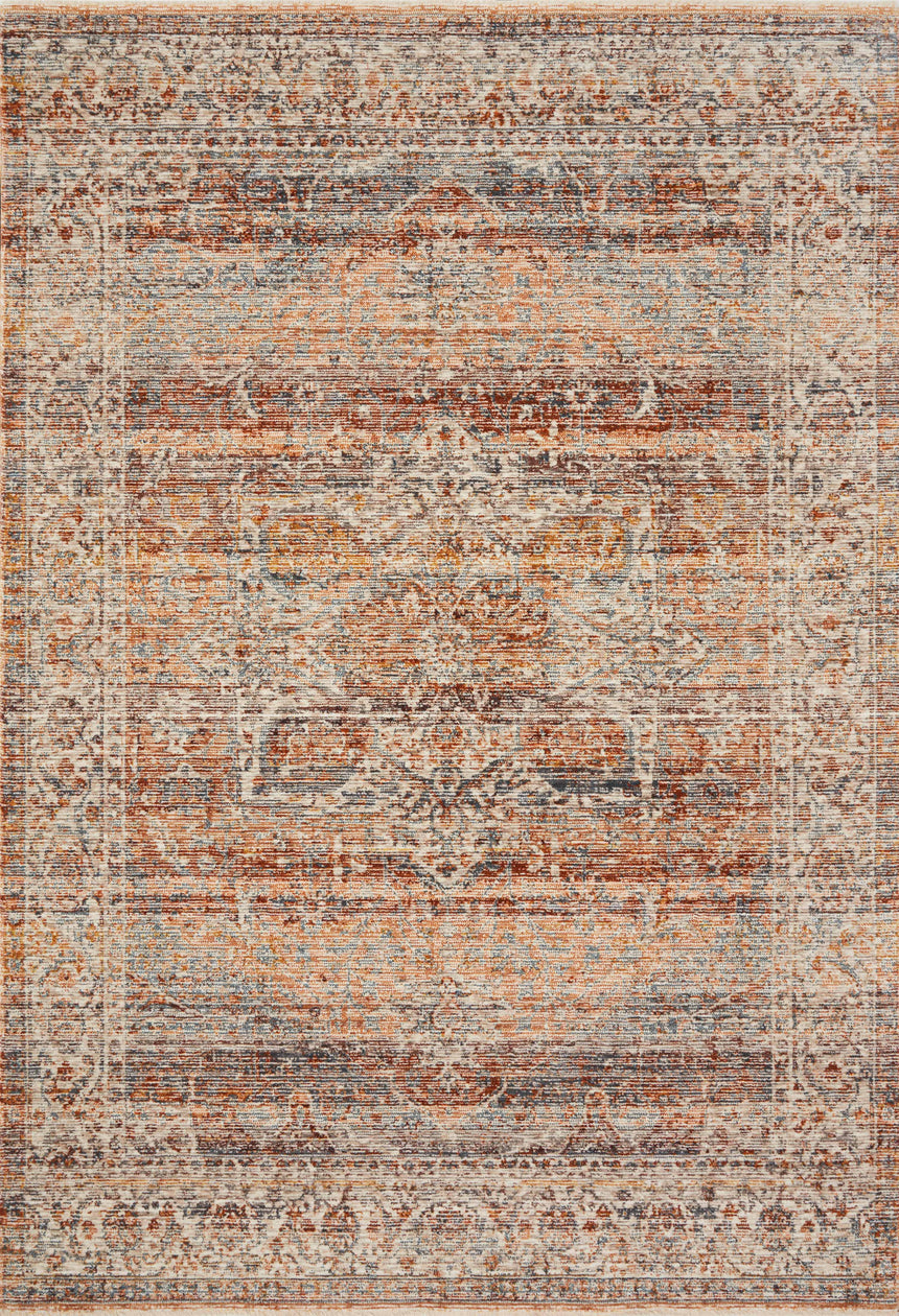 Lourdes Rug 07 | Tangerine / Ocean