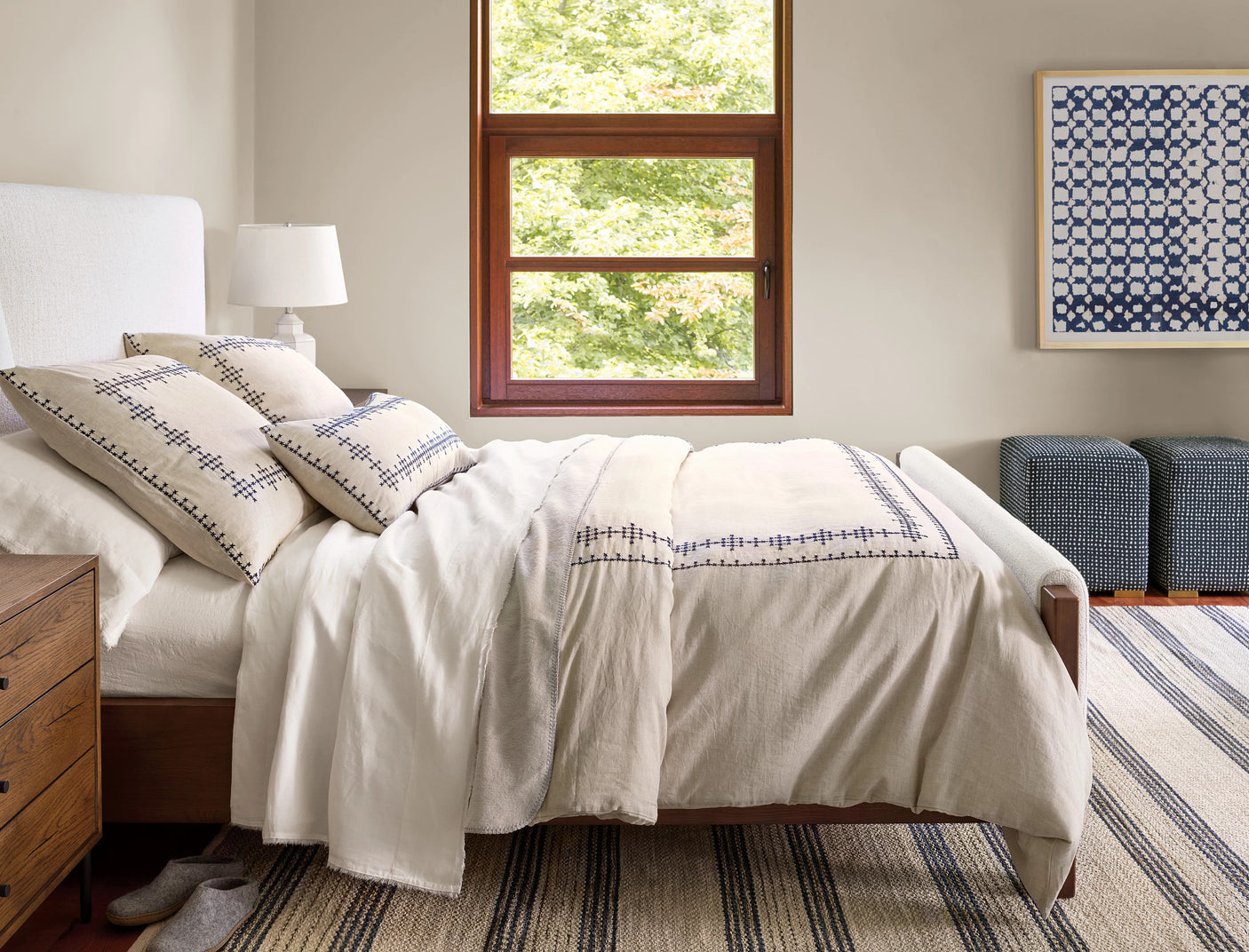 Cielo Stripe Handwoven Cotton Rug