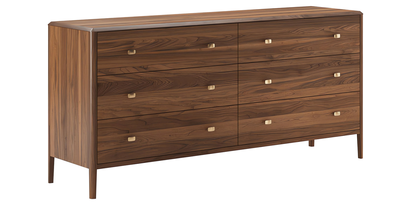 Smoked Walnut with Bronze Handles | Mobican Luna Double Dresser | Valley Ridge Furniture