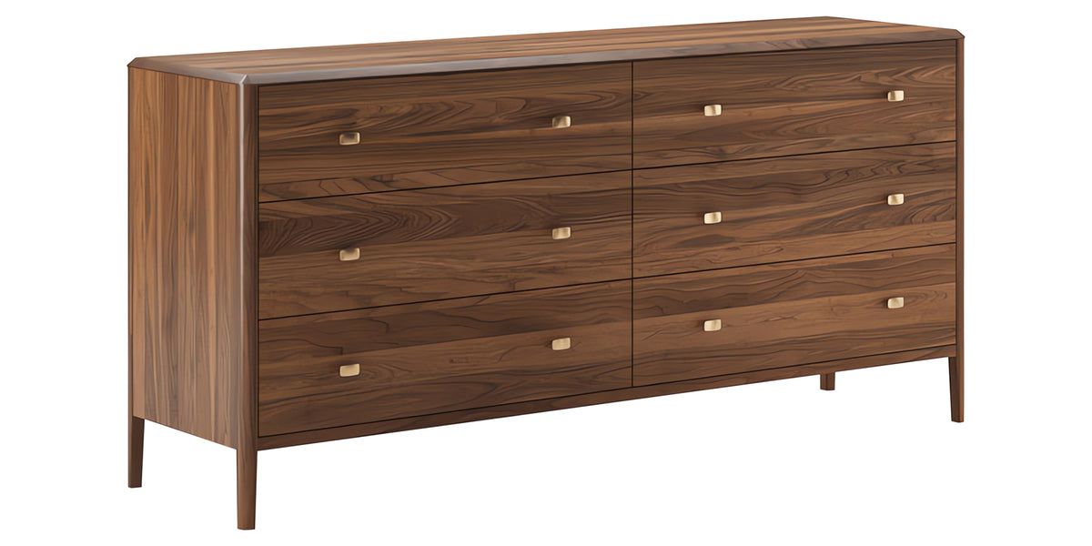 Smoked Walnut with Bronze Handles | Mobican Luna Double Dresser | Valley Ridge Furniture
