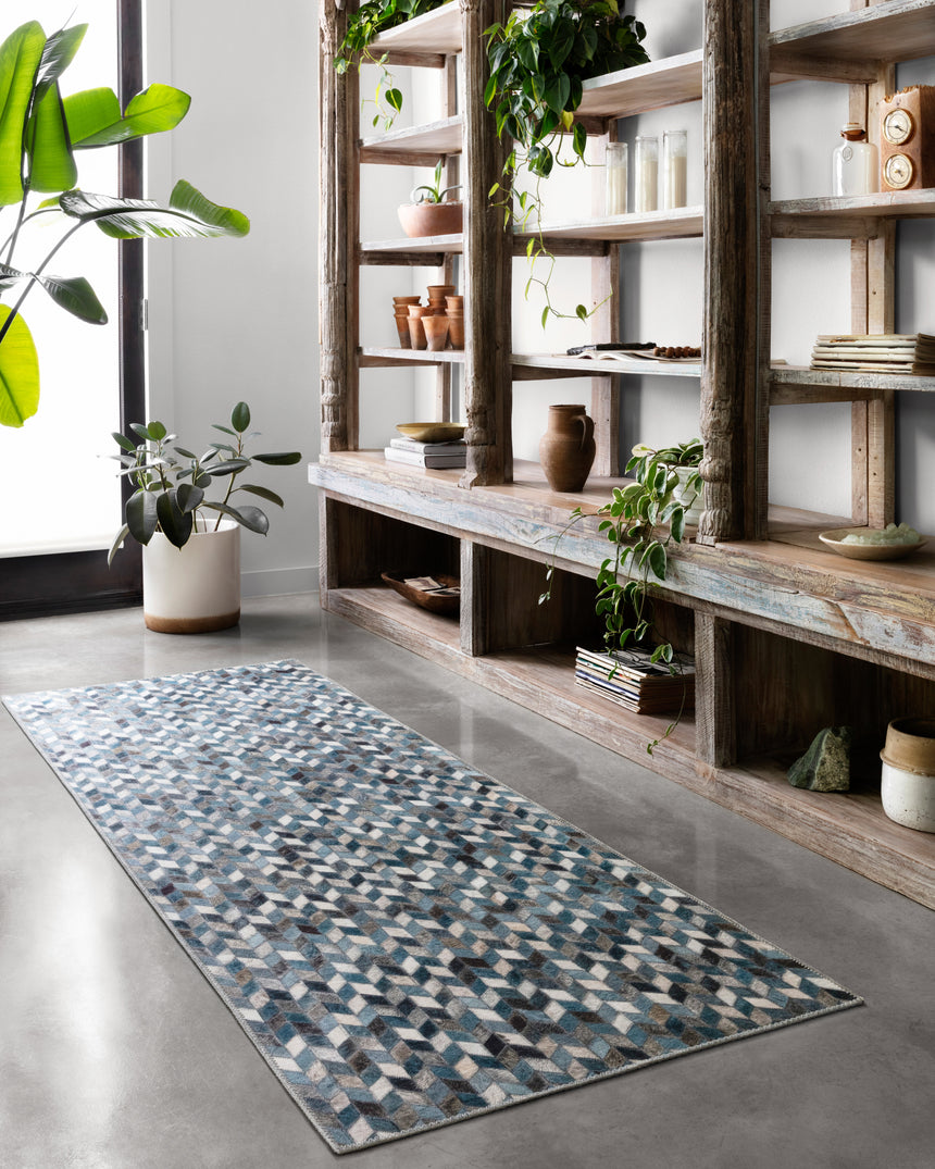 Maddox Rug 08 | Ocean / Grey