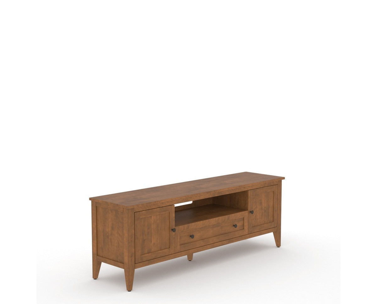 Canadel Living Media Unit 7225 in Oak Washed, three-quarter view
