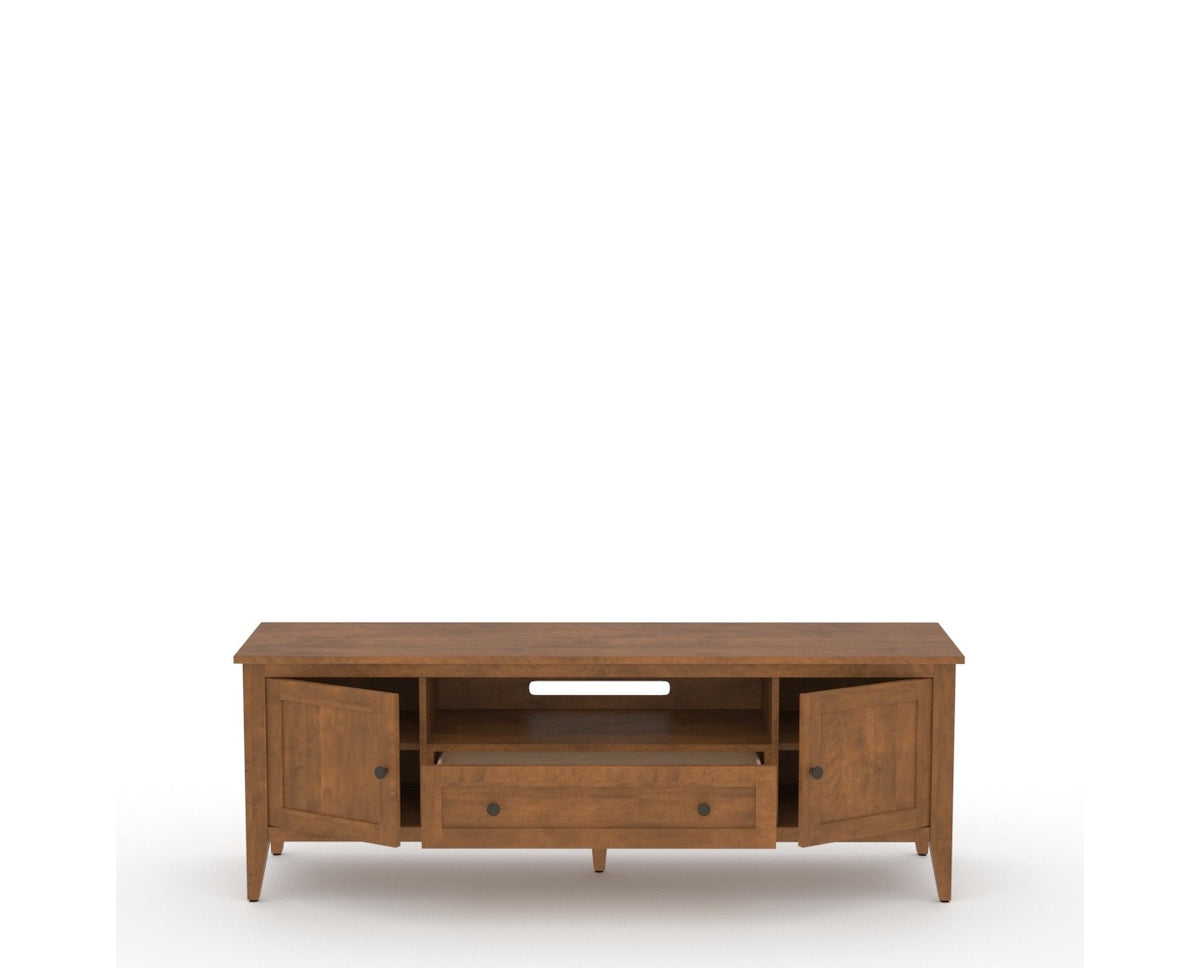 Canadel Living Media Unit 7225 in Oak Washed, open view