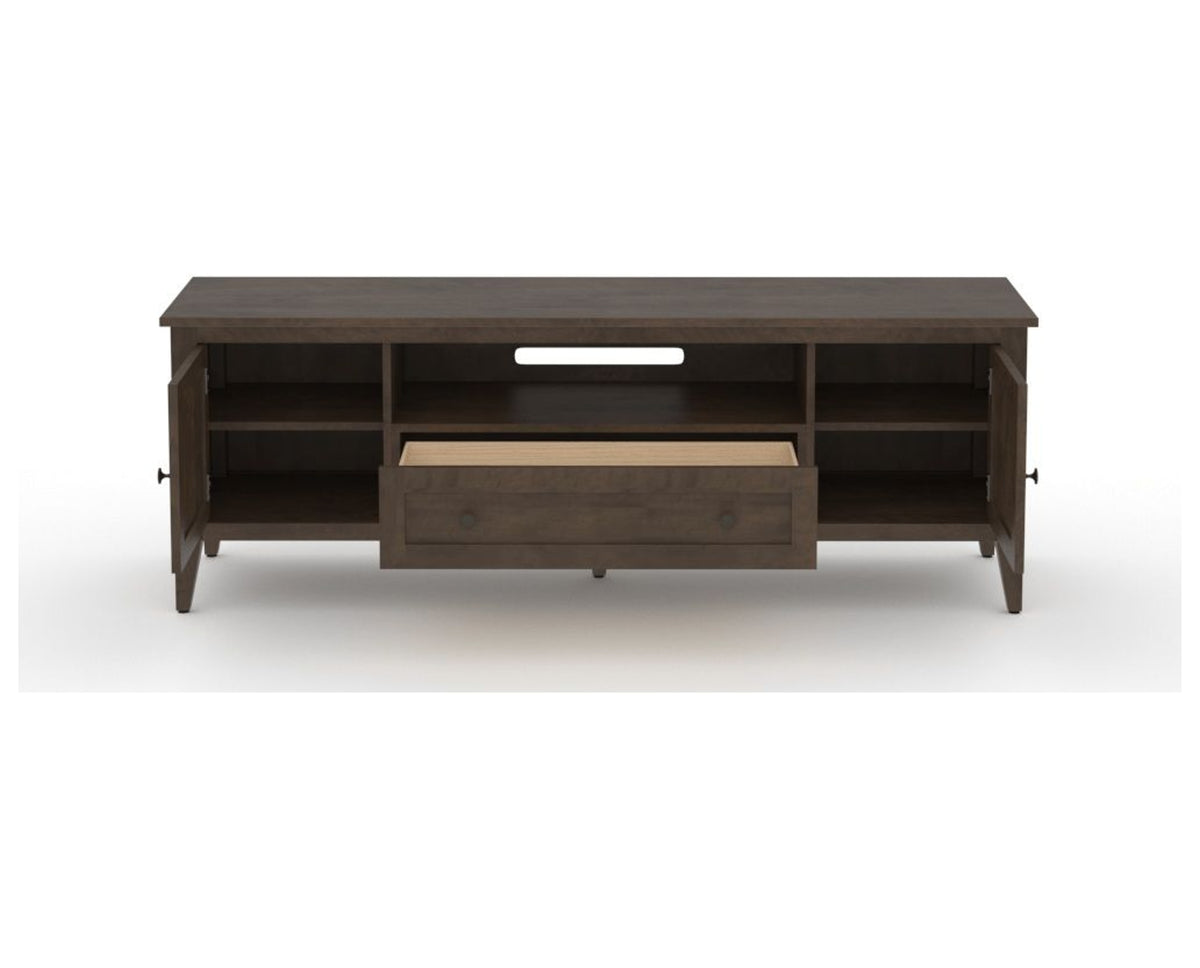 Canadel Accent Media Unit 7225 in 29 Hazelnut Washed, fully open view