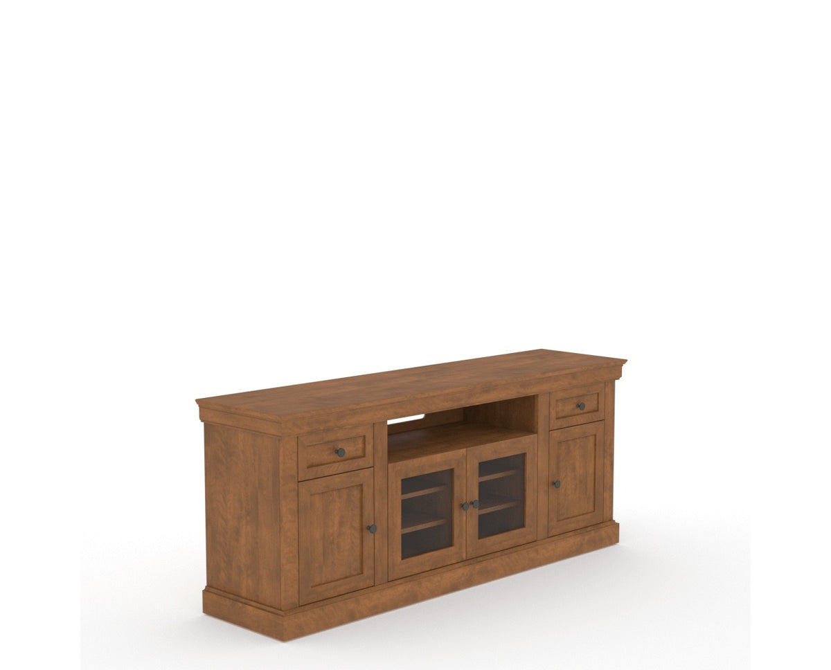 Canadel Living Media Unit 7230 in Oak Washed, three-quarter view