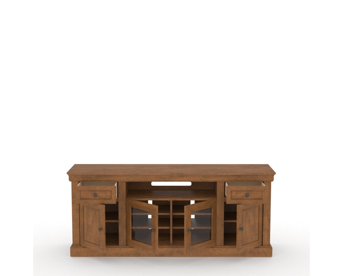Canadel Living Media Unit 7230 in Oak Washed, open view