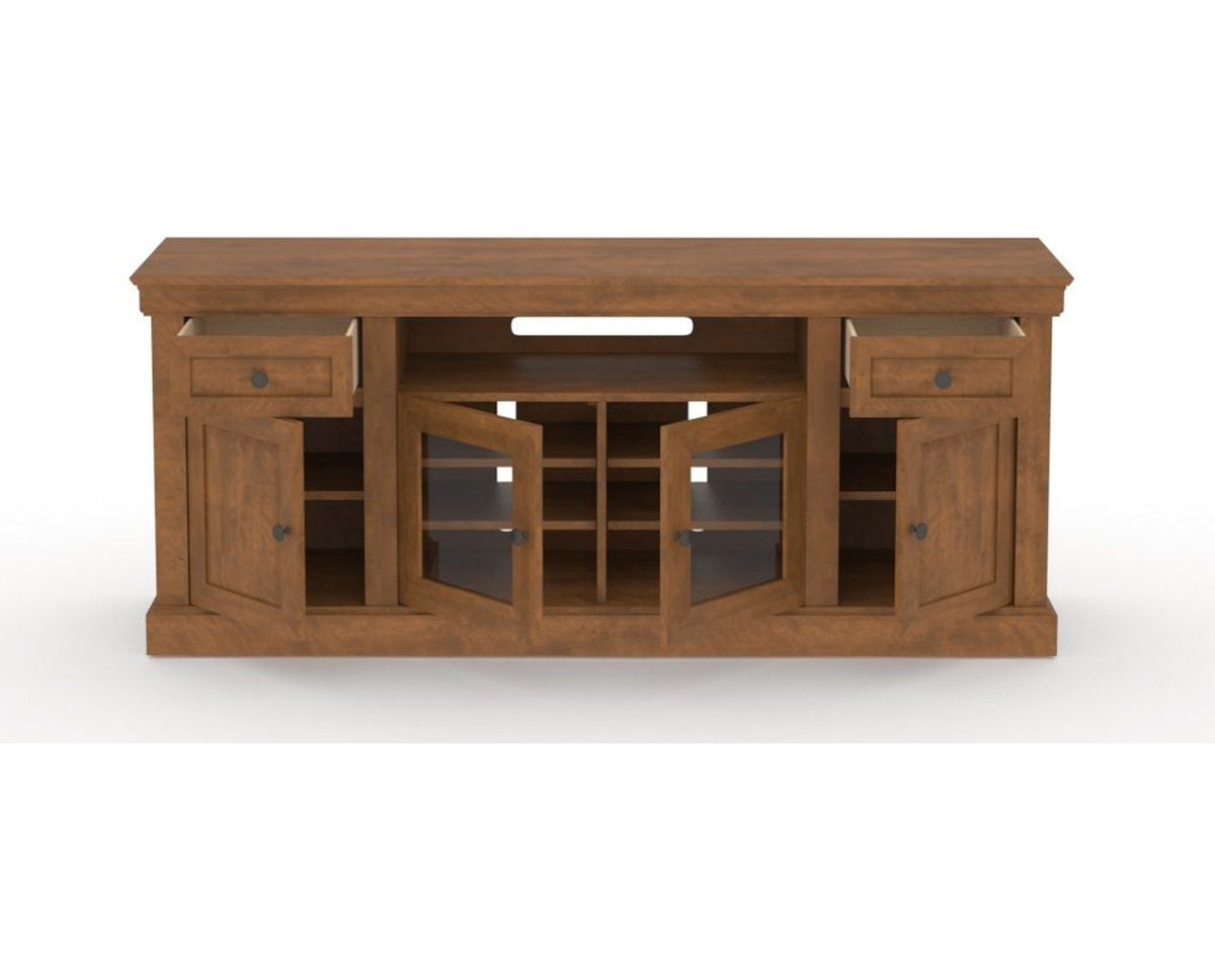 Canadel Accent Media Unit 7230 in Oak Washed, open view