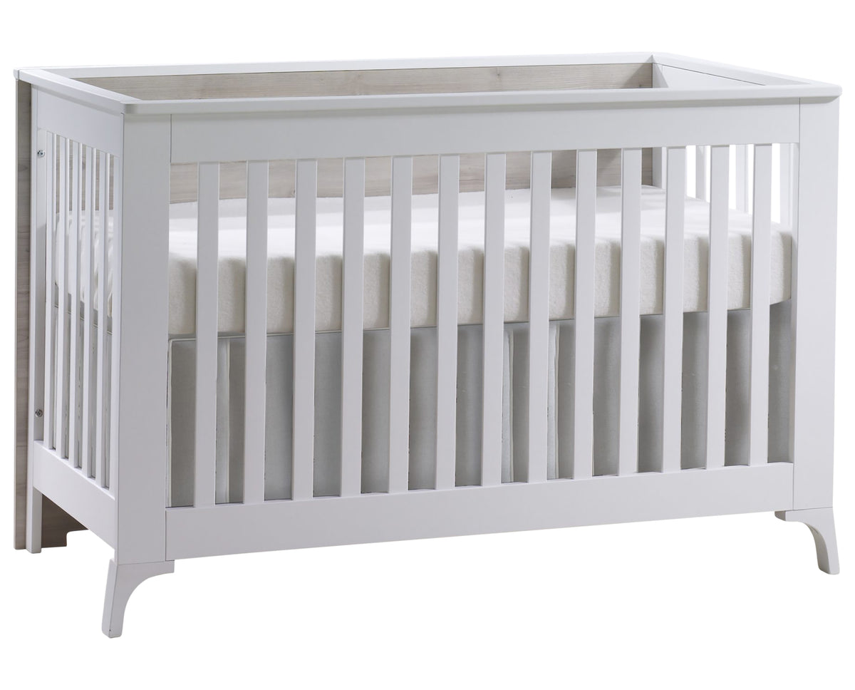 White Wood with Sand Laminate | Metro Crib & Dresser Set | Valley Ridge Furniture