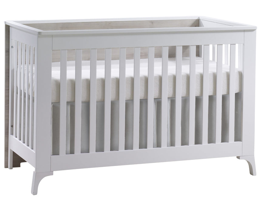 White Wood with Sand Laminate | Metro Crib & Dresser Set | Valley Ridge Furniture