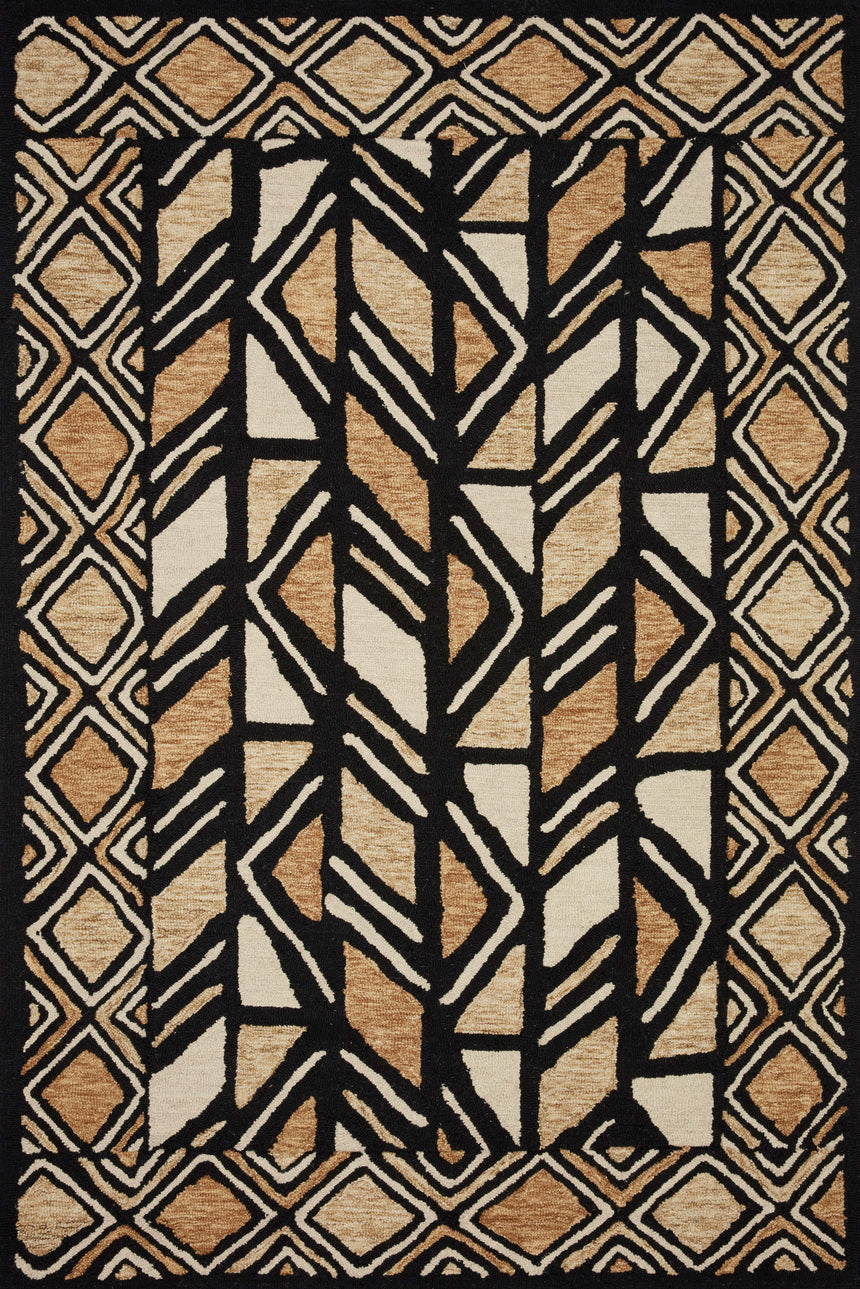 Nala Rug 01 | Black / Beige