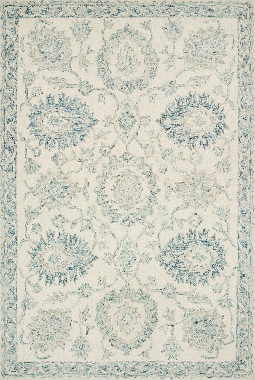 Norabel Rug 04 | Ivory / Blue
