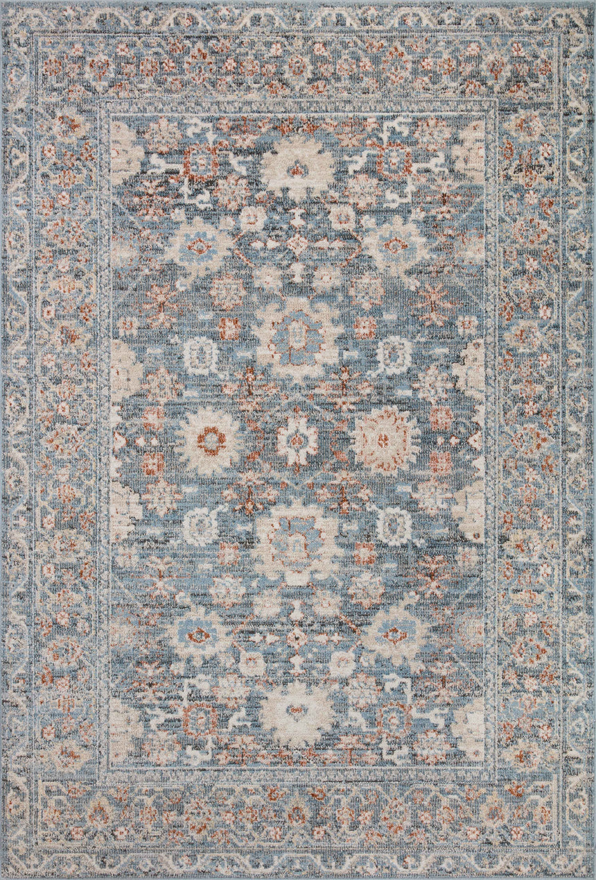 Odette Rug 07 | Sky / Rust