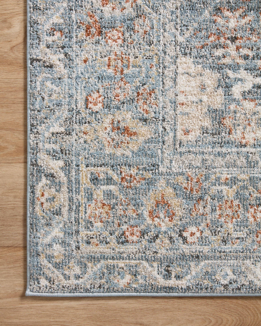 Odette Rug 07 | Sky / Rust