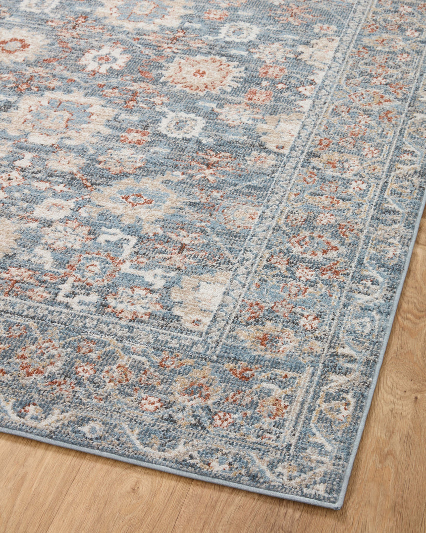 Odette Rug 07 | Sky / Rust
