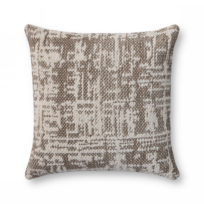 Dark Taupe / Ivory Pillow