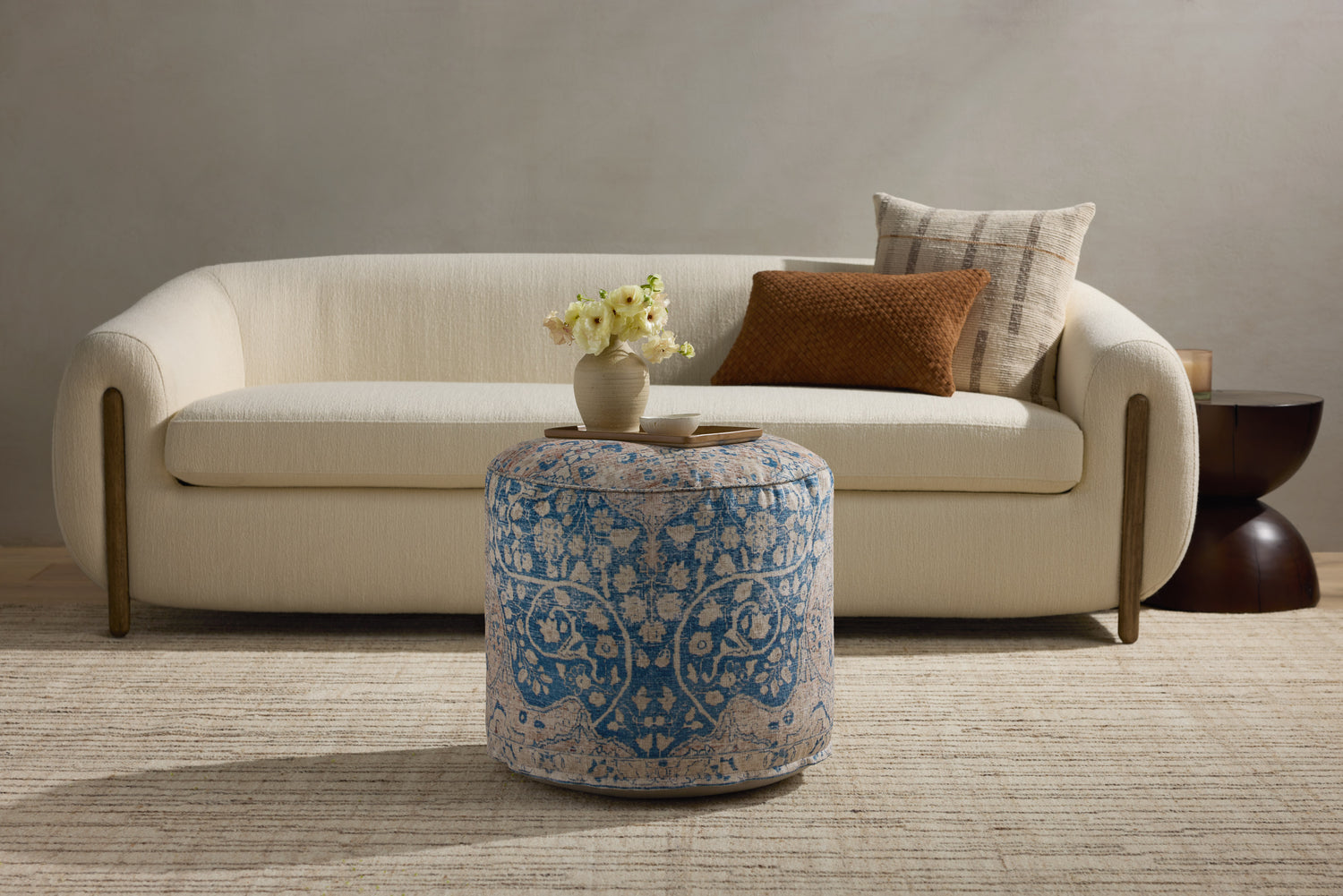 Blue / Tangerine Pouf | LPF211