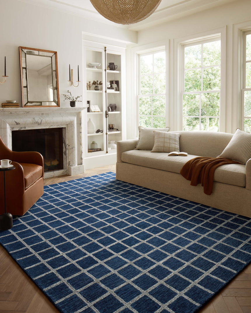 Polly Rug 05 | Navy / Silver