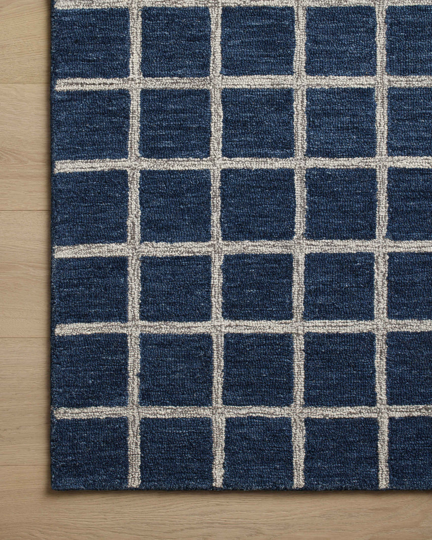 Polly Rug 05 | Navy / Silver