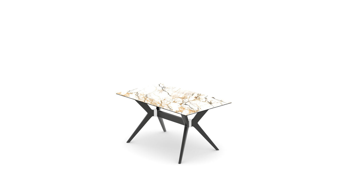 Canadel Downtown Fjord Dining Table in Peppercorn Washed, Shell W2 Porcelain, view from above