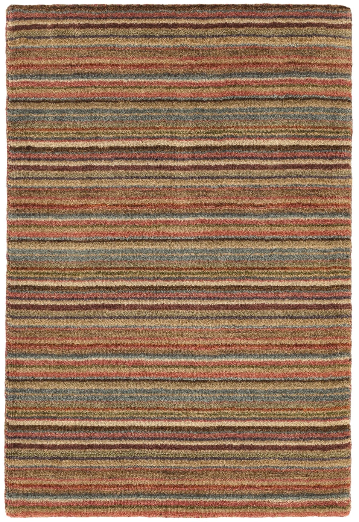 Brindle Stripe Hand Loom Knotted Wool Rug